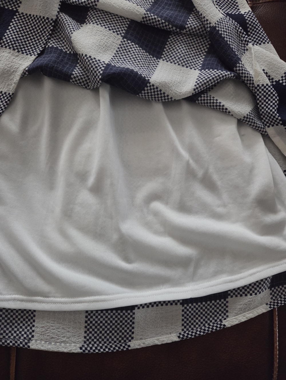 Moon River Navy and White Checkered Smocked Dress Size Small - Picture 8 of 13
